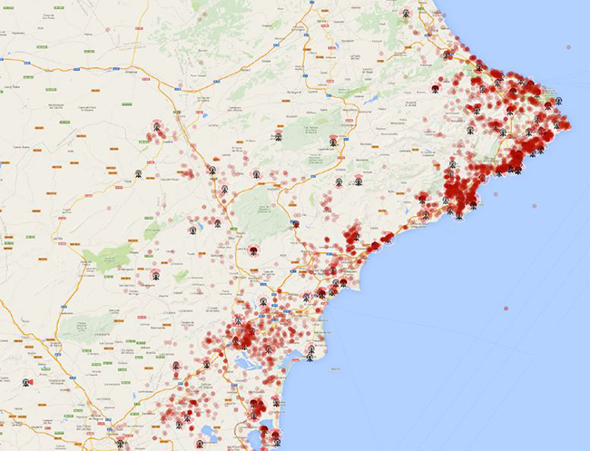 Map view of deployed Mimosa devices