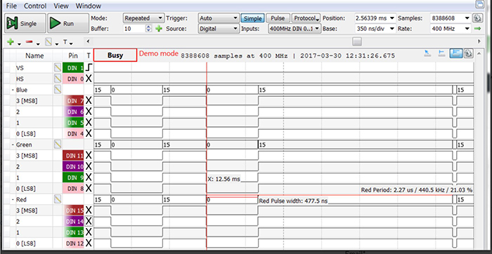 Figure 5 - An example screen capture of a VGA signal using the Digilent Discovery (source Digilent)